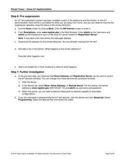 Packet Tracer – Home IoT Implementation 
© 2016 Cisco and/or its affiliates. All rights reserved. This document is Cisco Publ