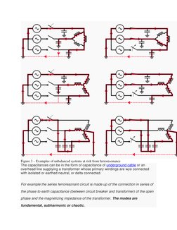 Figure 3 – Examples of unbalanced systems at risk from ferroresonance 
The capacitances can be in the form of capacitance of