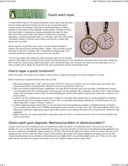 Quartz Watch Repair | PDF | Watch | Manufactured Goods