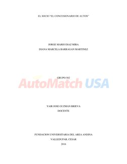 EL SOCIO “EL CONCESIONARIO DE AUTOS” 
 
 
 
 
 
JORGE MARIO DIAZ MIRA 
DIANA MARCELA BARRAGAN MARTINEZ 
 
 
 
 
 
GRUPO 5