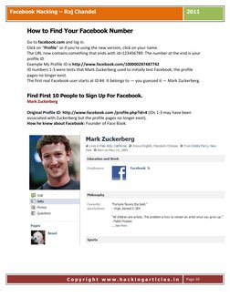 Co 
Facebook Hacking – Raj Chandel 
2011 
C o p y r i g h t  w w w . h a c k i n g a r t i c l e s . i n  
 
Page 10 
How t