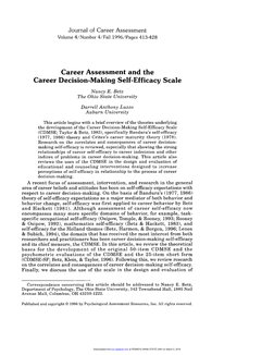 Career Decision-Making Self-Efficacy Scale | PDF | Self Efficacy ...