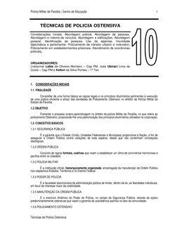 Polícia Militar da Paraíba | Centro de Educação 
Técnicas de Policia Ostensiva 
1
 
 
TÉCNICAS DE POLICIA OSTENSIVA 
 
Consid