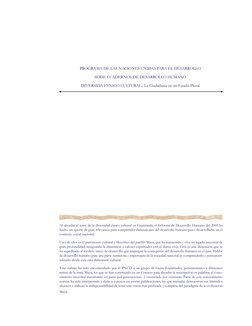 PROGRAMA DE LAS NACIONES UNIDAS PARA EL DESARROLLO 
SERIE CUADERNOS DE DESARROLLO HUMANO 
DIVERSIDA ETNICO CULTURAL.: La Ciud