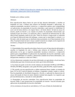 ASTM A706 / A706M-16 Especificación estándar para barras de acero de baja aleación 
deformadas y planas para refuerzo de horm