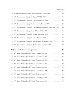 4
CONTENTS
2.9
9th Iberoamerican Olympiad, Fortaleza, Cear´a, Brazil, 1994 . . . . . . . . .
60
2.10 10th Iberoamerican Olymp