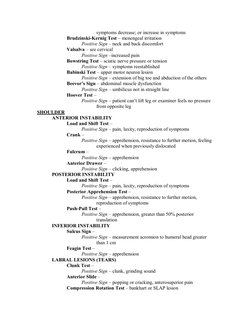 Special Tests for Physiotherapy Assessment | PDF