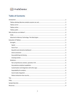 1 
 
 
 
Table of Contents 
Introduction ................................................................................