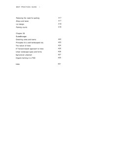 BEST PRACTICES GUIDE
•
Reducing the need for parking
Alleys and lanes
Lot design
Parking courts
Chapter 26
Landscape