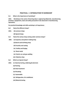 Workshop Practical Viva Questions Guide | PDF | Technology & Engineering