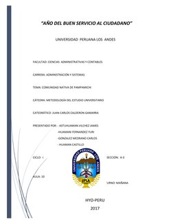 “AÑO DEL BUEN SERVICIO AL CIUDADANO” 
  
 
 
UNIVERSIDAD  PERUANA LOS  ANDES  
FACULTAD: CIENCIAS  ADMINISTRATIVAS Y CONTABLE