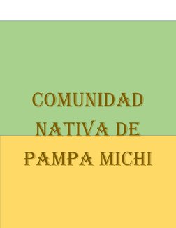  
 
COMUNIDAD 
NATIVA DE 
PAMPA MICHI 
 
