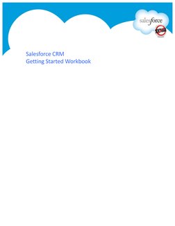 Salesforce CRM
Getting Started Workbook