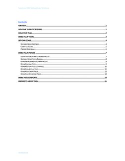 Salesforce CRM Getting Started Workbook
WORKBOOK
Contents
CONTENTS......................................................