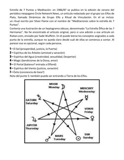 Estrella de 7 Puntas y Meditación: en 1986/87 se publica en la edición de verano del 
periódico neopagano Circle Network News