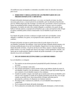 Al establecerse una servidumbre se entienden concedidos todos los derechos necesarios 
para su uso. 
6. DERECHOS Y OBLIGACION