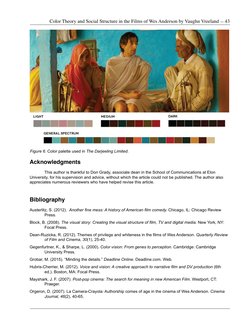 Color Theory and Social Structure in the Films of Wes Anderson by Vaughn Vreeland — 43
Acknowledgments
This author is thankfu
