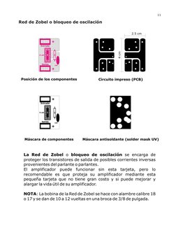 Red de Zobel o bloqueo de oscilación
Máscara de componentes
Máscara antisoldante (solder mask UV)
Posición de los componentes
