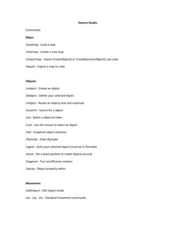 SAMP Texture Studio Commands Guide | PDF | Texture Mapping | Computer ...