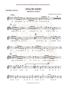 VIII ENCUENTRO INTERNACIONAL DE QUENISTAS 
 
http://www.quenistas.com/ 

PRIMERA QUENA
Alejandro Vivanco Guerra
MELODÍA ANDI