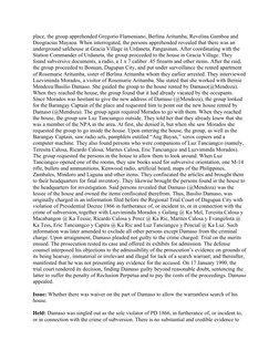 place, the group apprehended Gregorio Flameniano, Berlina Aritumba, Revelina Gamboa and 
Deogracias Mayaoa. When interrogated