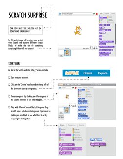 CAN YOU MAKE THE SCRATCH CAT DO 
SOMETHING SURPRISING?!
In this activity, you will create a new project 
with Scratch and exp