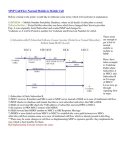 MNP Call Flow Normal Mobile to Mobile Call  
Before coming to the point i would like to elaborate some terms which will used