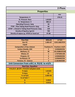 2-Phase Vertical G
Properties
min 
Temperature- K
278.15
 St. Pressure- Bara
1.01325
St. Temperature- K
288.15
Operating Pres