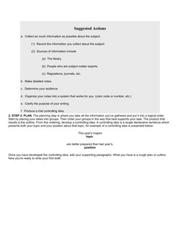 Suggested Actions
a.  Collect as much information as possible about the subject. 
(1)  Record the information you collect abo