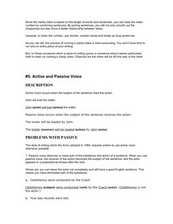 Since the clarity index is based on the length of words and sentences, you can raise the index 
number by combining sentences