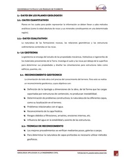 Universidad Católica Los Ángeles de Chimbote 
GEOLOGIA APLICADA A LA INGENIERIA CIVIL 
TIPOS DE PLANOS GEOLOGICOS 
6