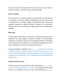 Modelo de Informe de Control Interno | PDF | Contabilidad | Auditoría ...
