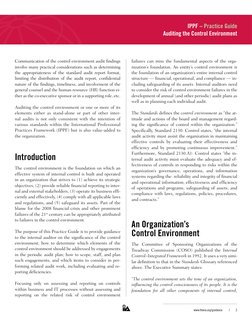 www.theiia.org/guidance	
/	
2
IPPF – Practice Guide 
Auditing the Control Environment
Communication of the control environm