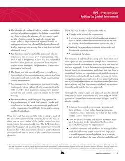 www.theiia.org/guidance	
/	
4
IPPF – Practice Guide 
Auditing the Control Environment
• The absence of a defined code of co