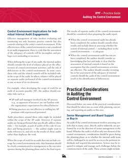 www.theiia.org/guidance	
/	
6
IPPF – Practice Guide 
Auditing the Control Environment
Control Environment Implications for