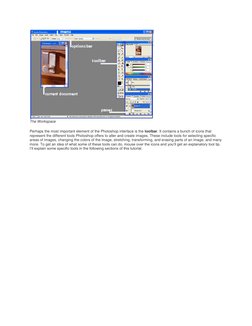 The Workspace 
Perhaps the most important element of the Photoshop interface is the toolbar. It contains a bunch of icons t