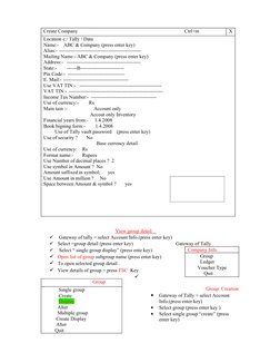 View group detail    

 Gateway of tally = select Account Info.(press enter key)    

Select =group detail (press enter k