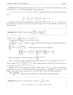 Complex Numbers in Trigonometry
Page 5
Solution 2: This is the 2nd symmetric sum of a, b, c. We will use Vieta’s formulas on