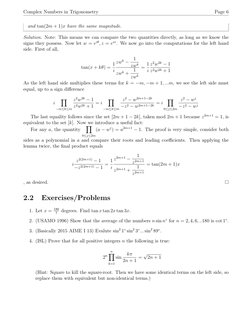 Complex Numbers in Trigonometry
Page 6
and tan(2m + 1)x have the same magnitude.
Solution. Note: This means we can compare th