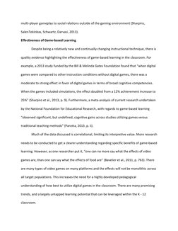 multi-player gameplay to social relations outside of the gaming environment (Sharpiro, 
SalenTekinbas, Schwartz, Darvasi, 201