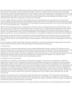 low surface tension may be imparted upon liquids to precisely control the solubilisation of a drug with a supercritical f