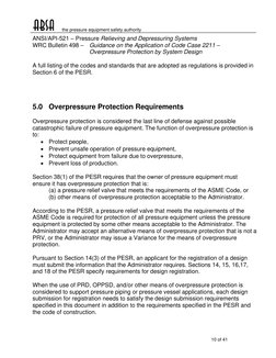 the pressure equipment safety authority   
10 of 41  
ANSI/API-521  Pressure Relieving and Depressuring Systems 
WRC Bul