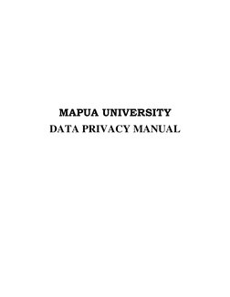  
 
 
 
 
 
 
 
MAPUA UNIVERSITY 
DATA PRIVACY MANUAL 
 
 
 
 
 
 
 
 
 
 
 
 
 

