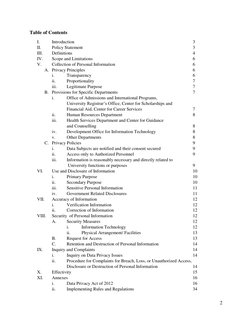 2 
 
Table of Contents 
I. 
Introduction  
 
 
 
 
 
 
 
3 
II. 
Policy Statement 
 
 
 
 
 
 
 
3 
III. 
Definitions