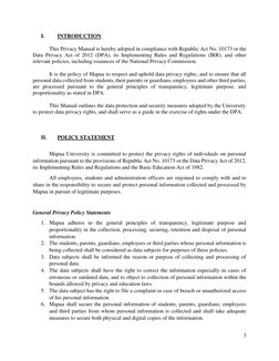 3 
 
I. 
INTRODUCTION 
This Privacy Manual is hereby adopted in compliance with Republic Act No. 10173 or the 
Data Privacy A