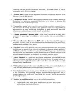 5 
 
Controllers and the Personal Information Processors. The contact details of team is 
contained in Article IX of this Man