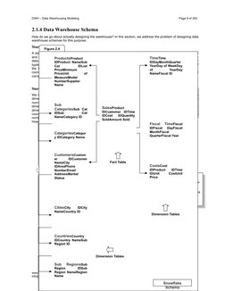 DWH – Data Warehousing Modeling
Page 9 of 293
2.1.4 Data Warehouse Schema
How do we go about actually designing the warehouse