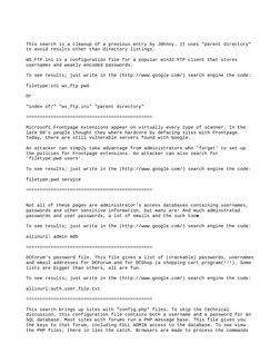This search is a cleanup of a previous entry by J0hnny. It uses "parent directory" 
to avoid results other than directory lis