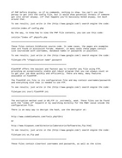 of PHP before display, so if no commands, nothing to show. You can't use that 
persay to get into the config file, but it wou