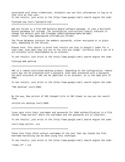 associated with those credentials. Attackers can use this information to log on to 
that site as that user.
To see results; j